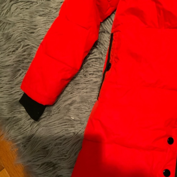 Red Double Zip Parka Puffer Jacket - Picture 3 of 8